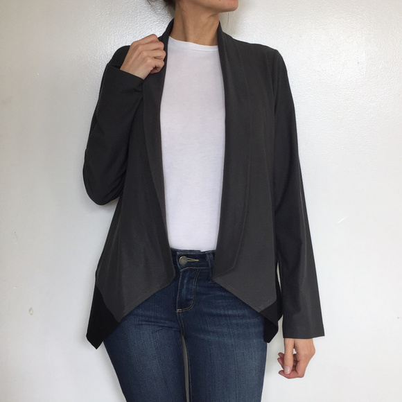 Eileen Fisher Color Block Drape Jacket - Picture 4 of 6